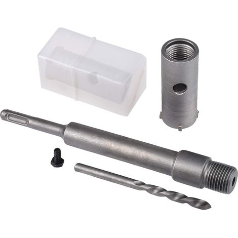 Scie de Trou de Béton + 200mm Bielle + Perceuse Centrale + Vis de Positionnement, Découpeuse de Trou de Mur pour Brique, Mur de Béton, Orifice de Climatisation, Maçonnerie, Ciment (1/5)