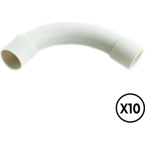 Manguito pvc curvado a 90° ø 16 mm, gris, 10 unidades