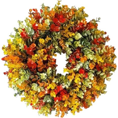 Simulierte herbstliche Türgirlande, Türkranz-Dekoration.