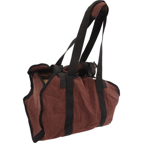 Sac de transport pour bois de chauffage, grande capacité et robuste, en toile résistante pour usage extérieur, idéal pour camping, pique-niques et barbecues. (1/5)