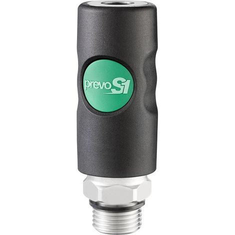 Raccord rapide de sécurité PREVOST, Filetage vers Mâle G 3/8 Mâle 3/8pouces Euro 10,4 en Corps Composite ( Prix pour 1 )