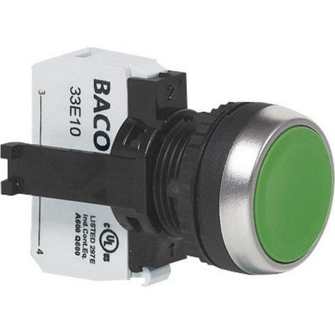 BACO BAL21AA03A L21AA03A Drucktaster Frontring Kunststoff, verchromt Schwarz 1 St. (1/2)