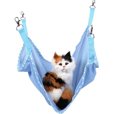 Hamac mignon pour petit chat, chaise suspendue douce pour chaton, chiot, furet, repos pour animaux, bleu L