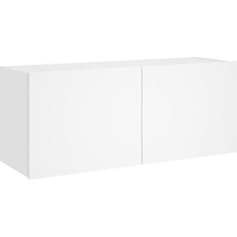 Mobile TV multimediale scaffale TV credenza TV sala da pranzo soggiorno camera da letto montaggio a parete con luci LED 100 x 35 x 41 cm bianco 020027853