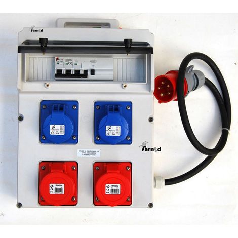 QUADRO ELETTRICO CANTIERE 4 PRESE MONOFASE TRIFASE CON CERTIFICAZIONE 16A 111
