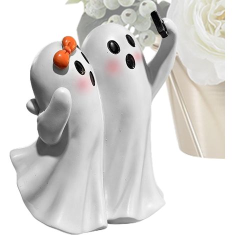 Figurine Fantôme Halloween Centre de Table Drôle, Décoratif, et Mignon en Statue De Jardin Fantôme Selfie Idéal Pour Chambre À Coucher, Chambre Enfant, Couloir, Cheminée, Table Basse, (1/5)