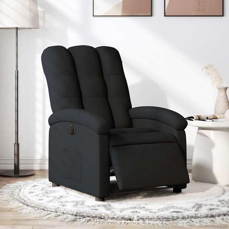 Fauteuil relax électrique inclinable en tissu noir, inclinaison 135°, 70 x 93 x 101 cm - PANGIVO (1/5)