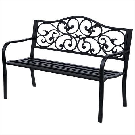 Banc de jardin 3 places en métal époxy anticorrosion 127 x 60 x (1/5)
