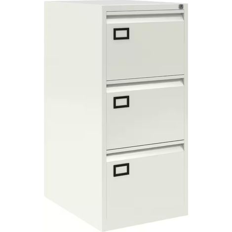 Bisley 3 Drawer Foolscap Filing Cabinet - White (1/2)