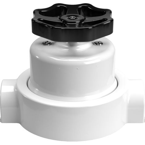 Creative-Cables Kit interrupteur/inverseur avec bouton et base pour Creative-Tubes – (Blanc avec bouton noir, 2 sorties en ligne, Ø interrupteur 66,5 mm) – En porcelaine – Fixation murale (1/5)