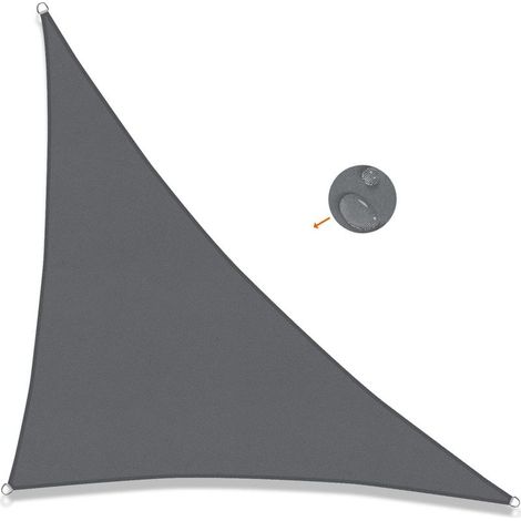 Voile d'ombrage triangle 3x3x4.3m toile imperméable ombrage Protection UV, gris anthracite (1/5)