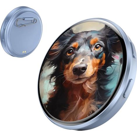 Digital Lapel Pin, Smart Cyber Badge Display with 4.3 cm HD Display, Touchscreen Multicoloured Light Effects Digital Badge Display Pin, Digital Displayed Pixel Badge Pin for Anime & Football (1/5)