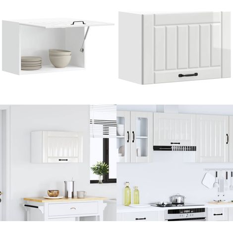 Armario de pared de cocina Lucca blanca de alto brillo - Armario de pared - Cocina organizada