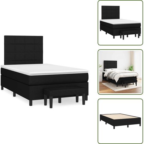 Letto con materasso a molle insacchettato - vidaXL Giroletto a Molle con Materasso Nero 120x190 cm in Tessuto - Letto con materasso morbido