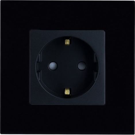 Presa Tipo F Schuko Wi-Fi Con Cornice in Vetro Modern Nero (1/5)