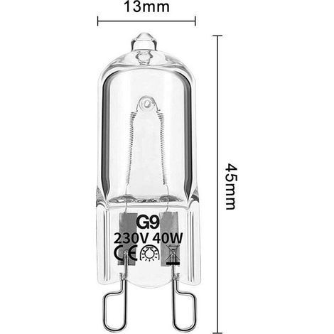 Pack of 10 G9 40W filament bulbs - Halogen capsule - 220/240V