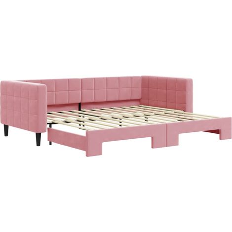 Maison Exclusive - Divano Letto con Letto Estraibile Rosa 90x200 cm in Velluto (1/5)