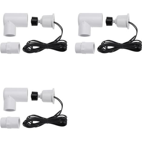 Un interrupteur à flotteur de type L SS2 avec un adaptateur de 3/4 de pouce et un cordon d'alimentation de 6 pieds, adapté aux interrupteurs à flotteur de bac de récupération des condensats de CVC. (1/3)