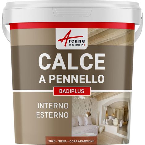 Calce a pennello per muri esterni e interni - BADIPLUS - 20 kg (fino a 100 m²) Siena - Ocra arancione - ARCANE INDUSTRIES