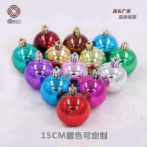 Boule de Noël de 15 cm, mélange de boules de Noël, en plastique, finition mate brillante, électroplaquée, moulée par soufflage (1/5)
