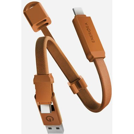 Energea Sheath Key 2-in-1 USB-C-auf-USB-C/USB-A-Kabel, 480 Mbit/s, 60 W, 15 cm, Orange (1/4)