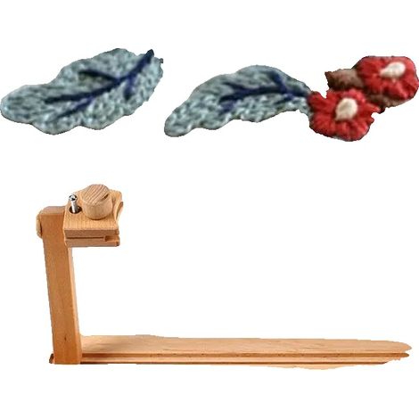 Soporte para bordar, altura regulable, función giratoria, construcción de madera, apto para diferentes tamaños de aros, base con peso. (1/5)
