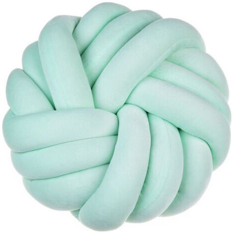 Coussin nœud pour canapé, lit, décoration, coussin décoratif, coussin-balle, 35 x 35 cm, décoration de chambre de bébé, jouet fait à la main, cadeau créatif (Vert) (1/4)