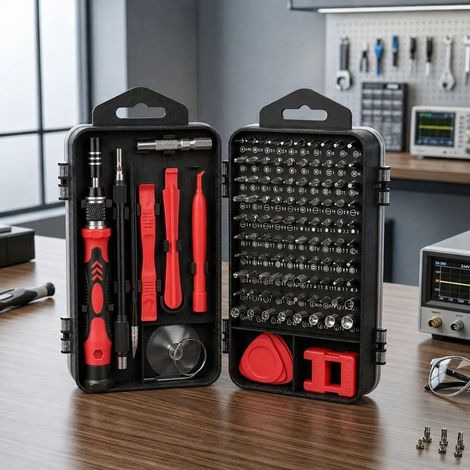 Kindfiber OÜ-Kit de tournevis de précision avec embouts magnétiques et étui de rangement pour appareils électroniques et domestiques (1/5)