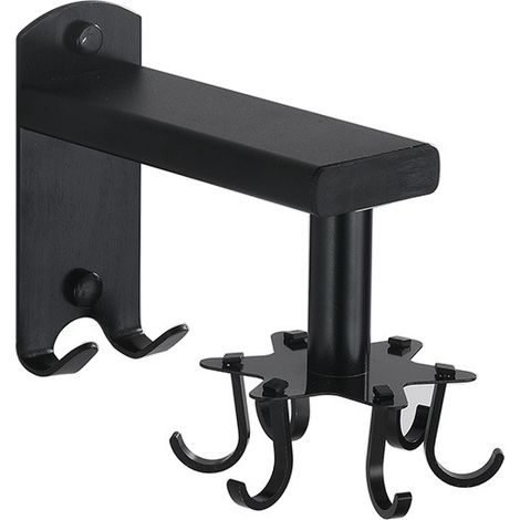 SHINING HOUSE Gancho giratorio de pared para cocina, soporte para utensilios de cocina giratorio de 360°, 6 ganchos, soporte para utensilios de cocina, soporte para utensilios montado en la pared, par (1/4)