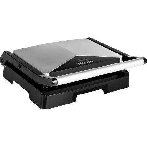 Grill à contact électrique 1000W – Surface de cuisson 230x145mm – Revêtement antiadhésif – Couvercle mobile pour cuisson homogène – Tristar - S280262 (1/5)