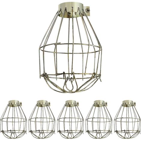 Protection métallique pour ampoule de lampe industrielle (lot de 6) argentée (1/5)