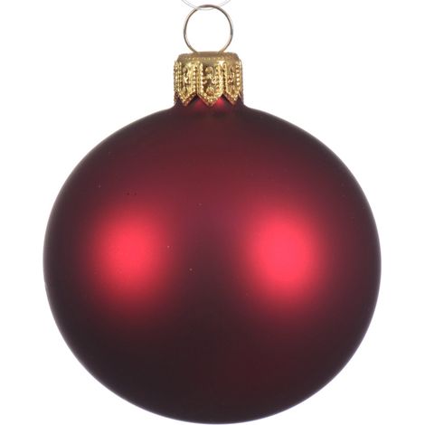 Palline per albero di Natale in vetro decorate color Rosso Scuro opaco -1 sfera da 14 cm (1/2)