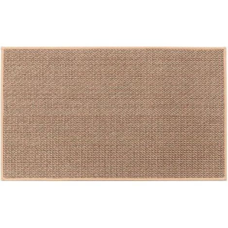 Tapis de Cuisine en Lin Antidérapant 60x90cm - Dessous Caoutchouc, Imperméable, Anti-Huile, Lavable - Marron (1/3)