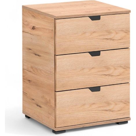 Comodino camera da letto rovere chiaro artigiano truciolare bilaminato dimensioni 45x40x63 cm comodino moderno elegante (1/4)