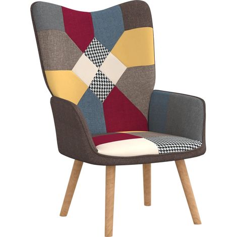 Chaise de relaxation Patchwork Tissu 3 (1/5)