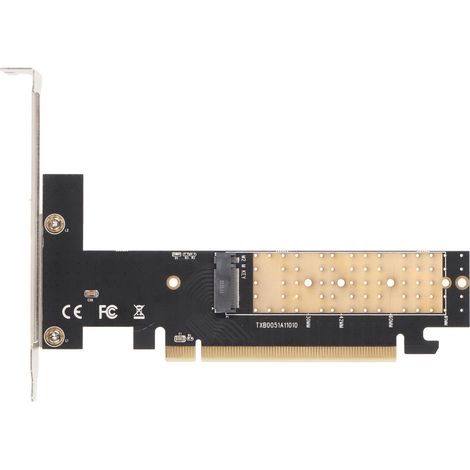 Adaptateur M.2 NVMe vers PCIe 3.0 x16 : carte d'extension PCIe pour SSD NVMe jusqu'à 32 Gbit/s (clé M, formats 2280, 2260, 2242 et 2230 mm). (1/5)