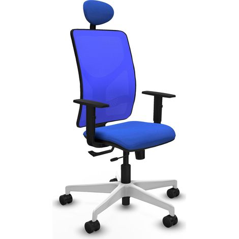 Silla de oficina piqueras y crespo Motilla azul base blanca (1/2)