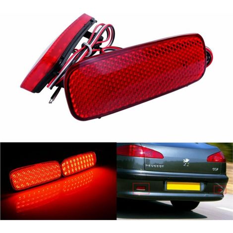 Kit 2 Fanali Posteriori A Led Rosso Per Peugeot 107 206 607 Expert Fiat Scudo Citroen Sostituzione Riflettore Catarifrangente Originale (1/2)