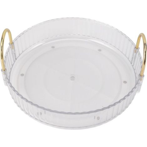 Plateau Rangement - Organiseur Rotatif 360° Transparent avec Double Poignée - Pour Salle De Bain Et Bureau - 1 Pièce (1/5)