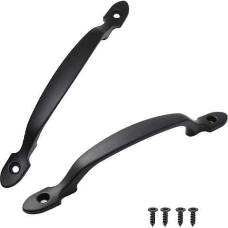 Poignées d'armoire noires arc en alliage aluminium pour cuisine porte (1/5)