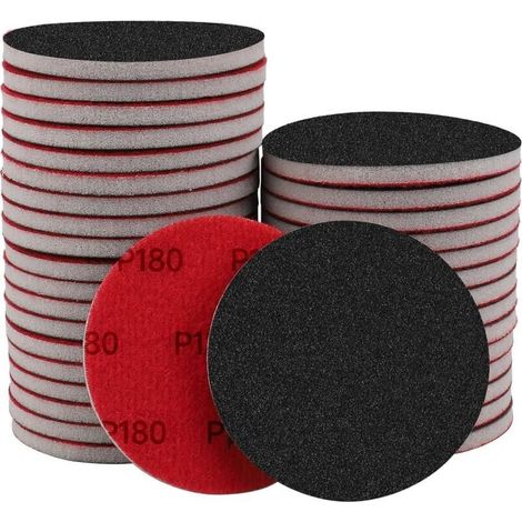 Lot de 20 éponges abrasives de 7,5 cm, grain 180-3000, tampons de ponçage flexibles remplis de mousse, papier de verre humide et sec (1/4)