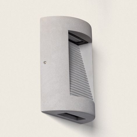 Aplique de Pared Exterior LED Regulable 16W Cemento Zalix Gris Piedra