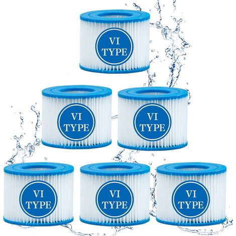 Lot de 5 filtres de type VI pour spa et jacuzzi - Remplace les filtres Coleman SaluSpa 90352E, Bestway, Lay-Z Spa,filtre de piscine