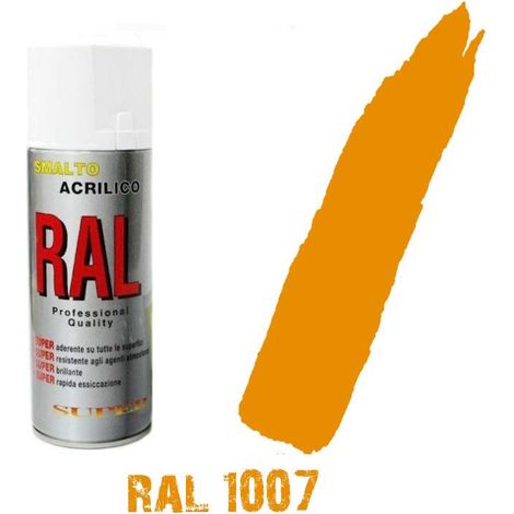 Bomboletta spray ral 1007 giallo cromo scuro acrilico vernice brillante lucido