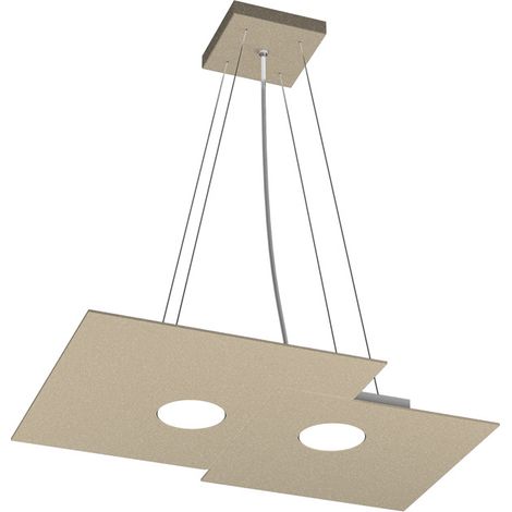 Sospensione Moderna Rettangolare Plate Metallo Sabbia 2 Luci Gx53 (1/4)