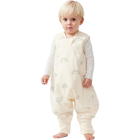 Gigoteuse avec pieds - 100 % coton - Tog 1,5 - Avec pieds - Pour garçons et filles de 2 à 3 ans, arc-en-ciel (1/5)