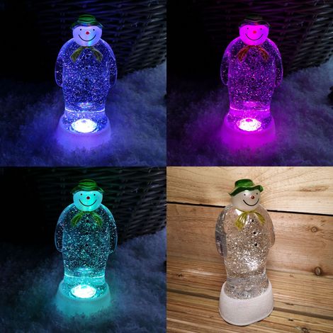 23cm Dual Power Colour Changing LED Christmas Glitter Water Spinner The Snowman & The Snow dog™ (1/5)