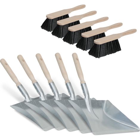 BRB Set, 5X Handfeger, Rosshaar und Kehrschaufel aus Stahlblech