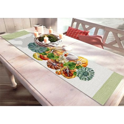 Tovaglia Con Stampa Digitale Runner 100 % Cotone Temi Invernali Prodotto Italiano Runner:50x140 - Fantasia zucche (1/3)