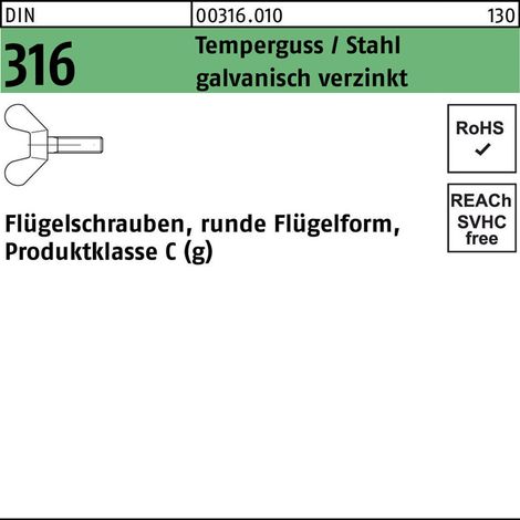 Flügelschraube verzinkt M8x60 UNIVERSAL 316860 (1/2)
